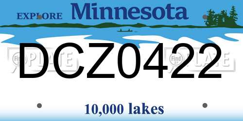 DCZ0422 Minnesota License Plate