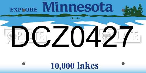 DCZ0427 Minnesota License Plate
