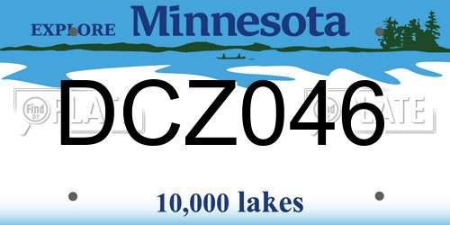DCZ046 Minnesota License Plate