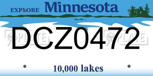 DCZ0472 Minnesota License Plate