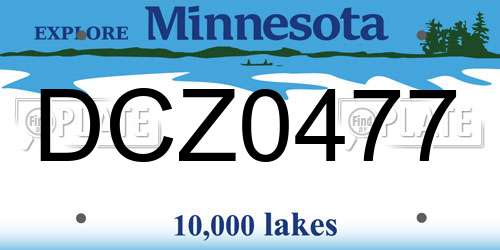 DCZ0477 Minnesota License Plate