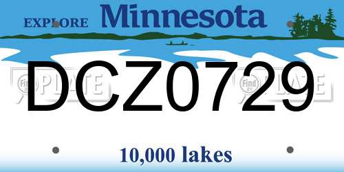 DCZ0729 Minnesota License Plate