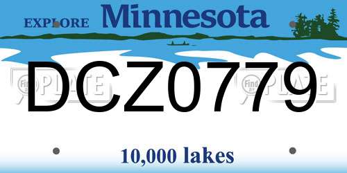 DCZ0779 Minnesota License Plate