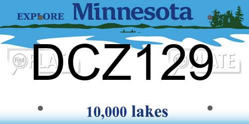 DCZ129 Minnesota License Plate