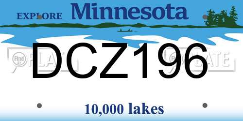 DCZ196 Minnesota License Plate