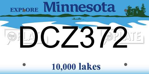 DCZ372 Minnesota License Plate