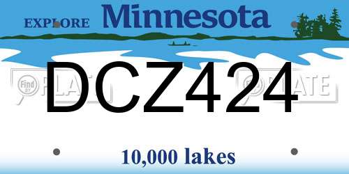 DCZ424 Minnesota License Plate