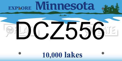 DCZ556 Minnesota License Plate