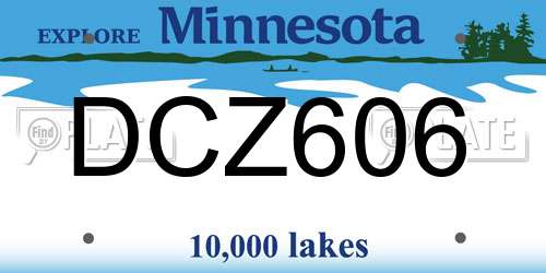 DCZ606 Minnesota License Plate