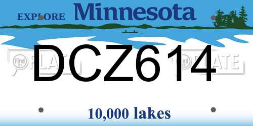 DCZ614 Minnesota License Plate