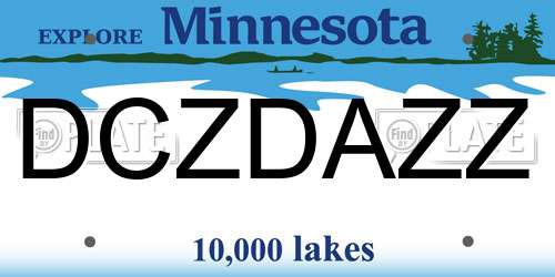 DCZDAZZ Minnesota License Plate
