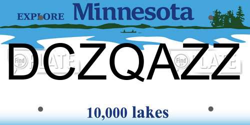 DCZQAZZ Minnesota License Plate
