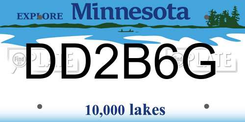DD2B6G Minnesota License Plate