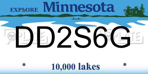 DD2S6G Minnesota License Plate