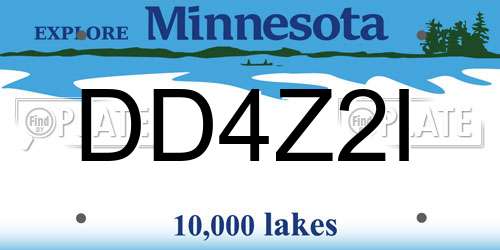 DD4Z2I Minnesota License Plate