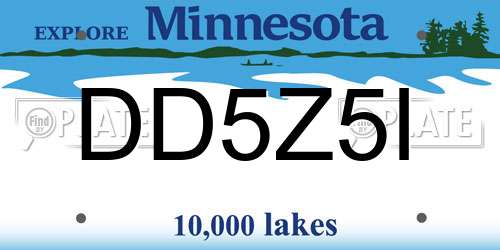 DD5Z5I Minnesota License Plate