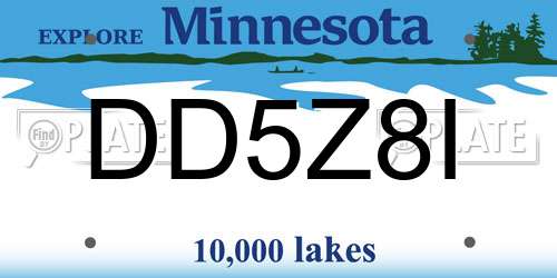 DD5Z8I Minnesota License Plate