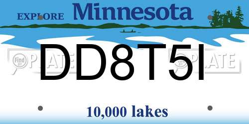 DD8T5I Minnesota License Plate