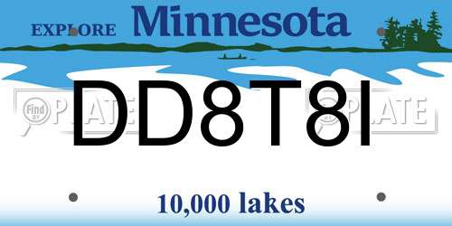 DD8T8I Minnesota License Plate