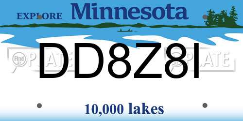 DD8Z8I Minnesota License Plate