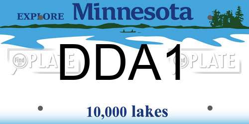 DDA1 Minnesota License Plate