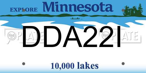 DDA22I Minnesota License Plate