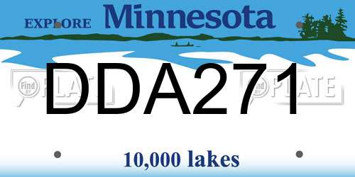 DDA271 Minnesota License Plate