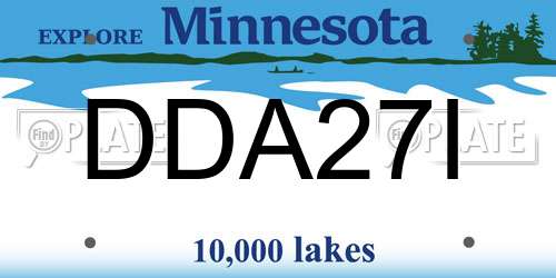 DDA27I Minnesota License Plate