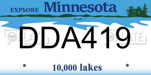 DDA419 Minnesota License Plate