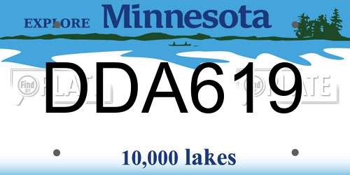 DDA619 Minnesota License Plate