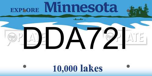 DDA72I Minnesota License Plate