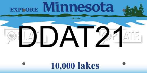 DDAT21 Minnesota License Plate