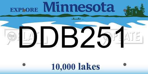 DDB251 Minnesota License Plate