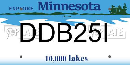 DDB25I Minnesota License Plate