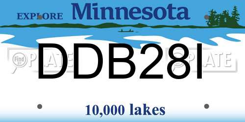 DDB28I Minnesota License Plate