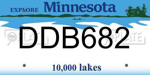 DDB682 Minnesota License Plate