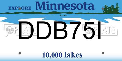 DDB75I Minnesota License Plate