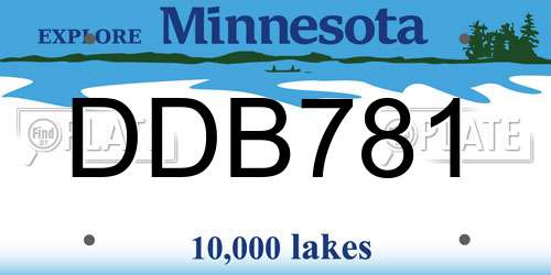 DDB781 Minnesota License Plate