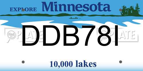 DDB78I Minnesota License Plate