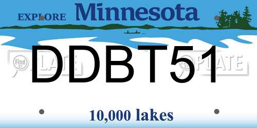 DDBT51 Minnesota License Plate