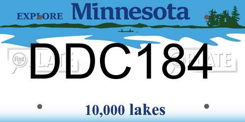 DDC184 Minnesota License Plate