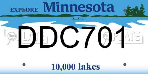 DDC701 Minnesota License Plate