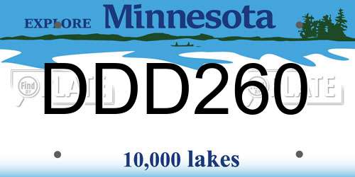 DDD260 Minnesota License Plate