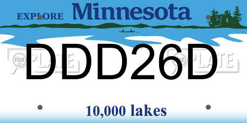 DDD26D Minnesota License Plate