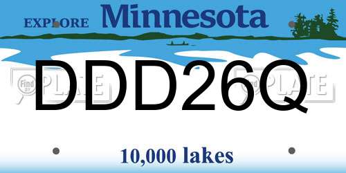 DDD26Q Minnesota License Plate