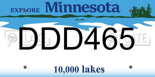 DDD465 Minnesota License Plate