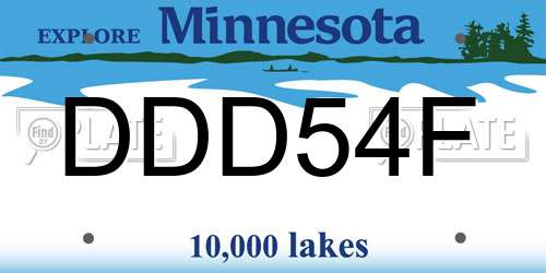 DDD54F Minnesota License Plate