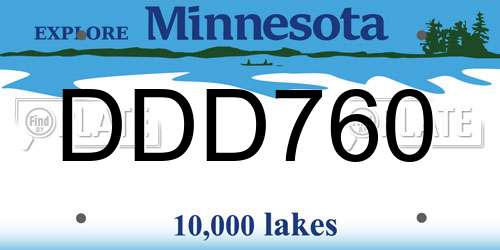 DDD760 Minnesota License Plate