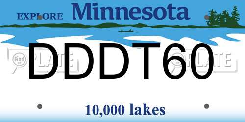 DDDT60 Minnesota License Plate
