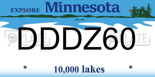 DDDZ60 Minnesota License Plate